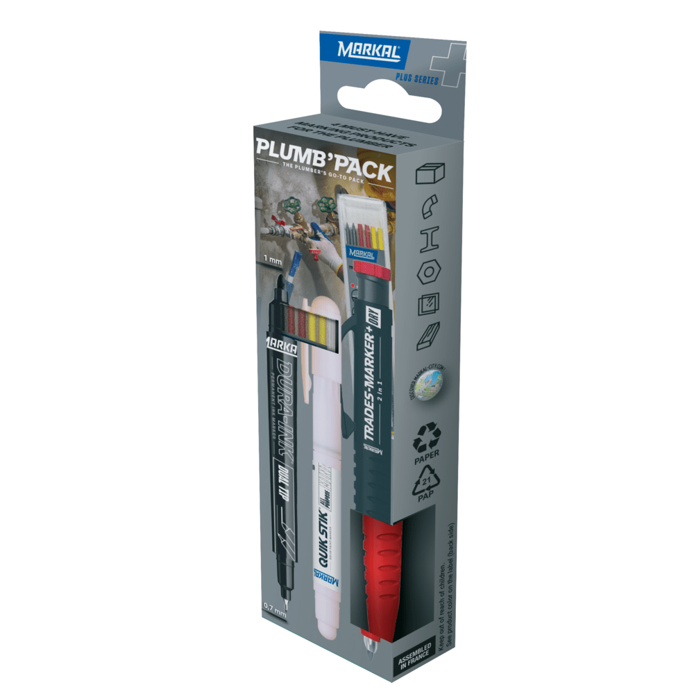 Markal Trades-Marker+ Dry 2-in-1 Plumbers Pack