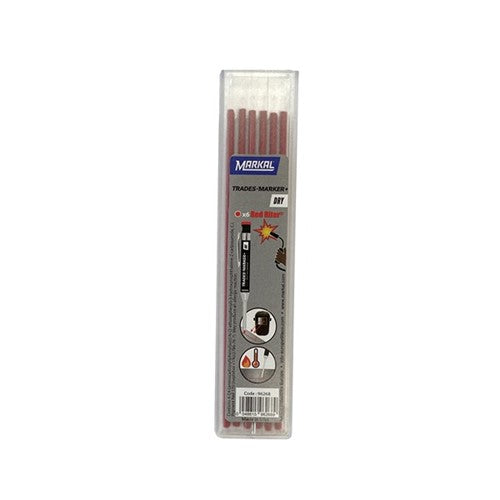 Markal Trades-Marker Dry 6 Refills - Red Riter